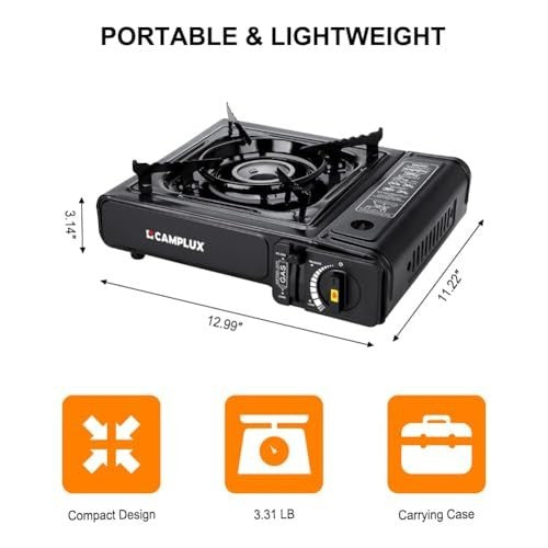 Portable Dual Fuel Camping Stove - Propane & Butane, CSA Certified with Carrying Case