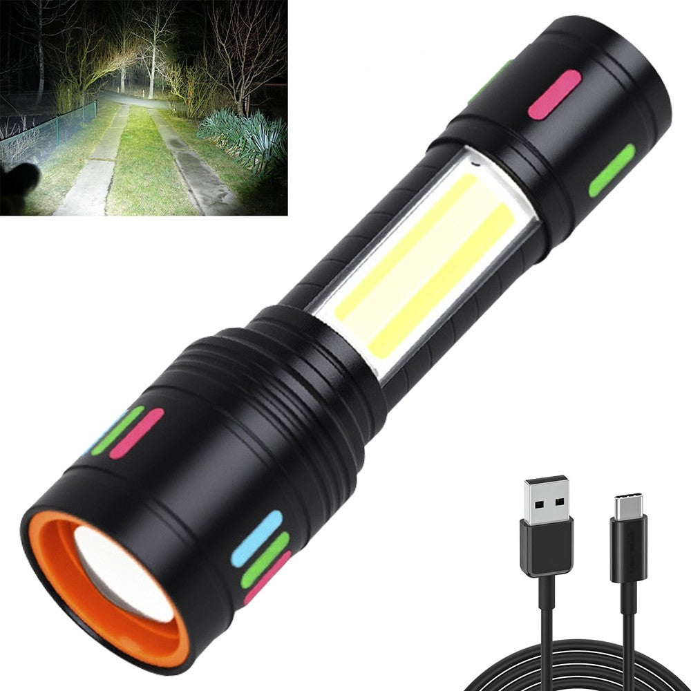 Rechargeable LED Tactical Flashlight 2 Pack Waterproof Emergency Light