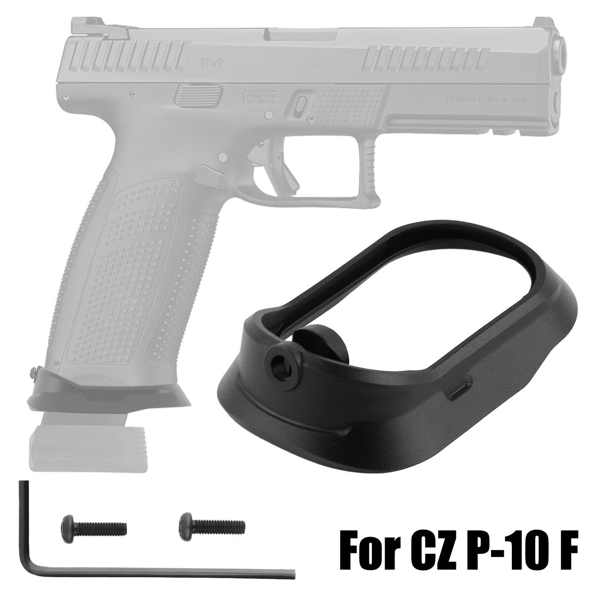 Aluminum Magwell for CZ P-10 F P10F EMP 9mm Pistol Black