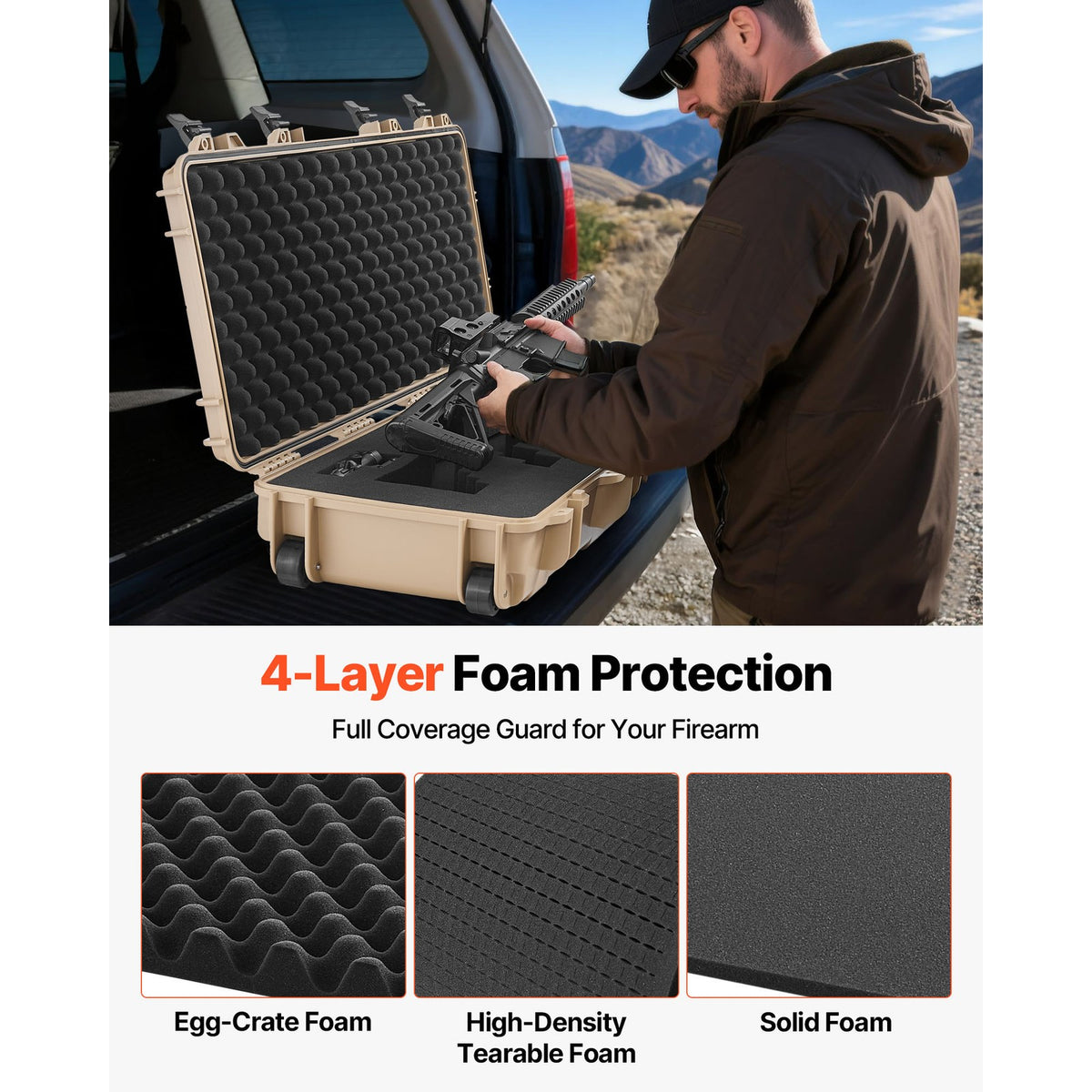Waterproof Rifle Case with Foam Interior | IP67 Dustproof & TSA Approved