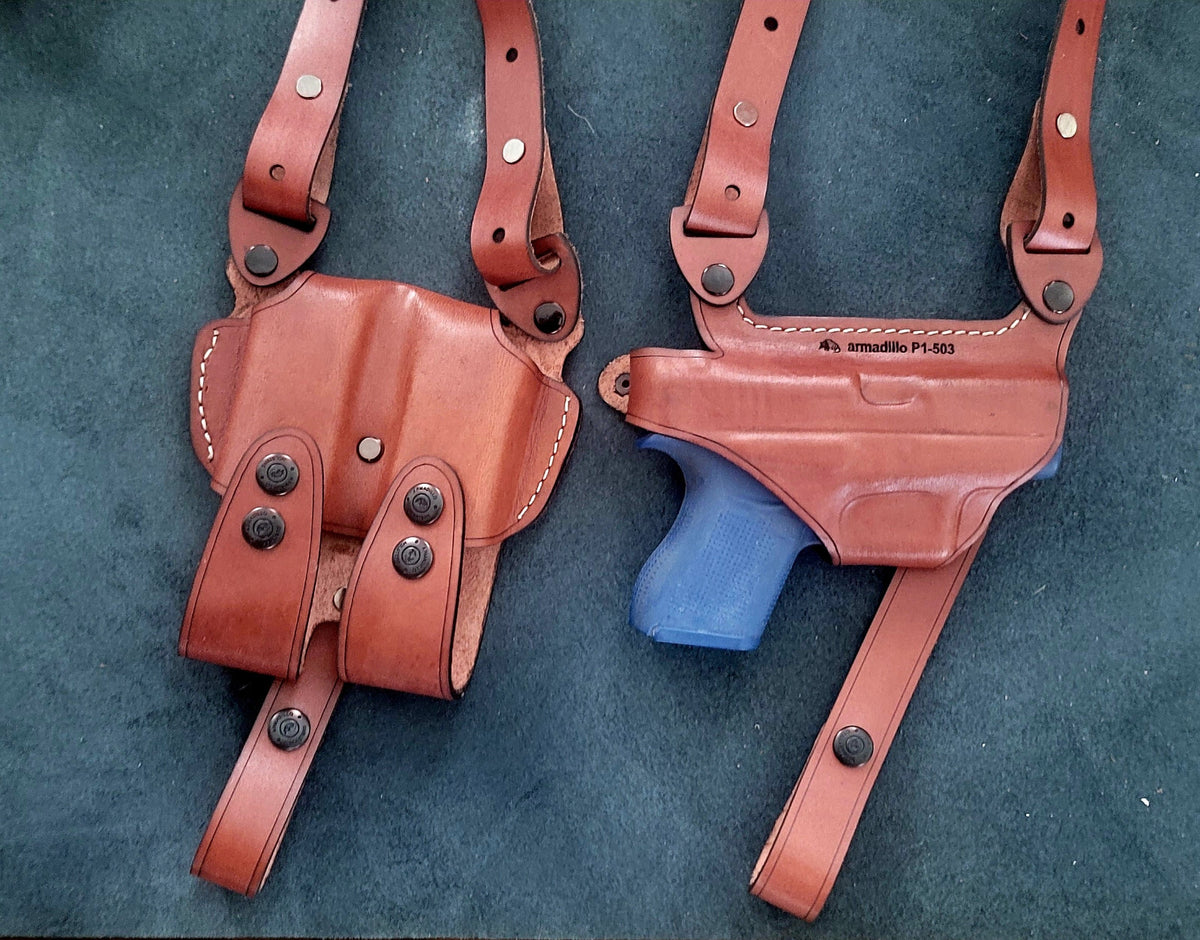 Leather Horizontal Shoulder Holster for Sig P365 P365X - Right Hand Fit