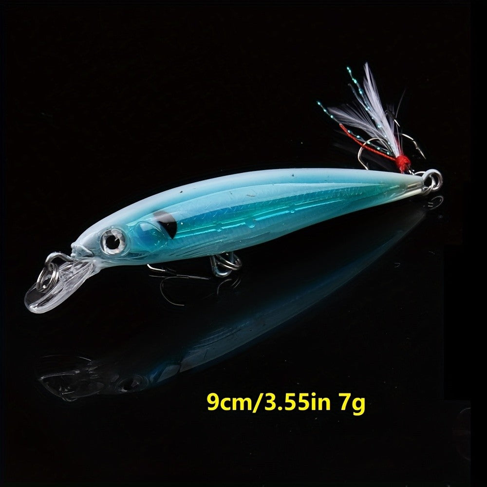 10-Pack Colorful Topwater Minnow Fishing Lures Hard Bait Tackle Kit