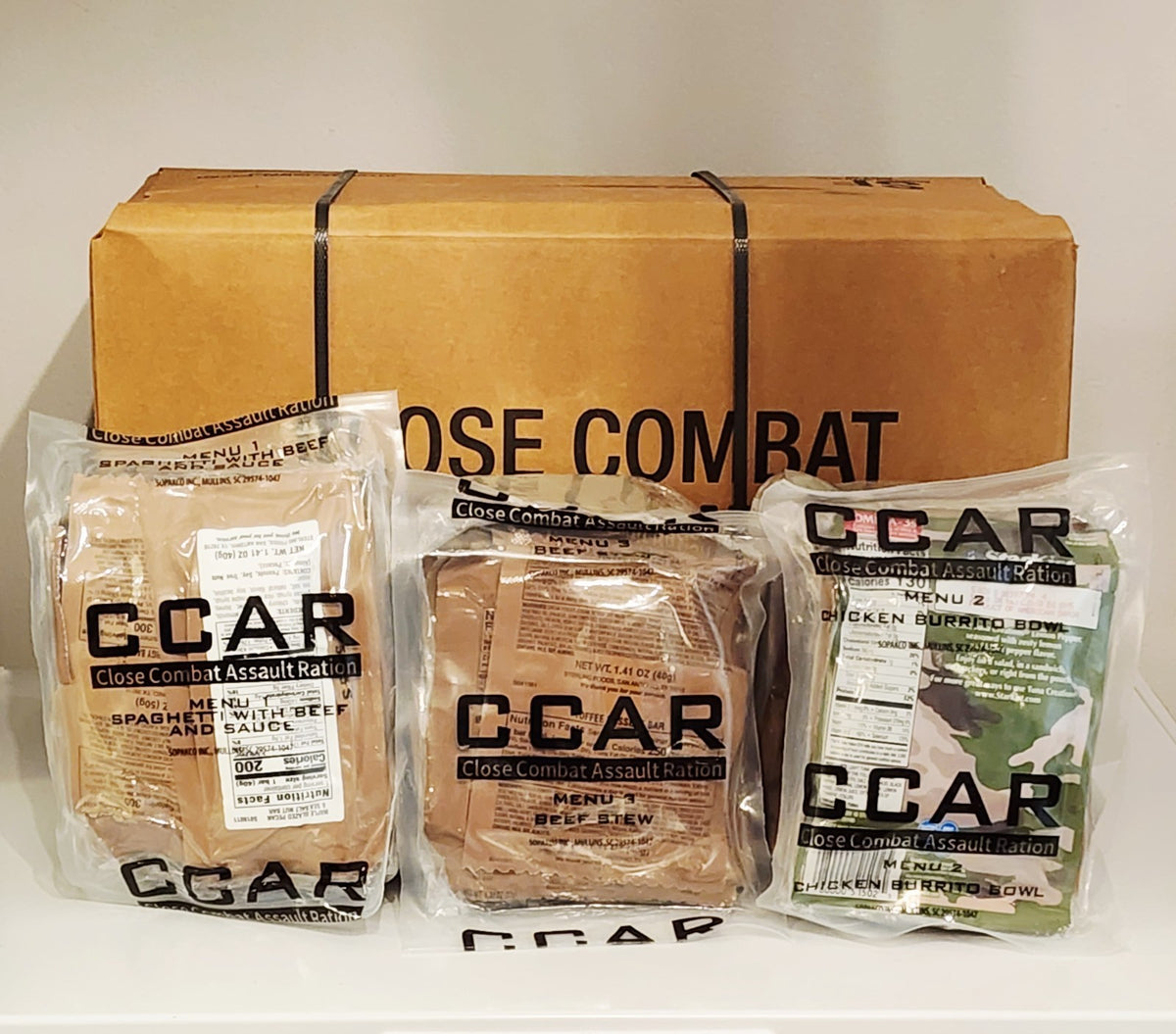 Military Close Combat Assault Rations 2029 Inspection - 1-3 Pack or Case