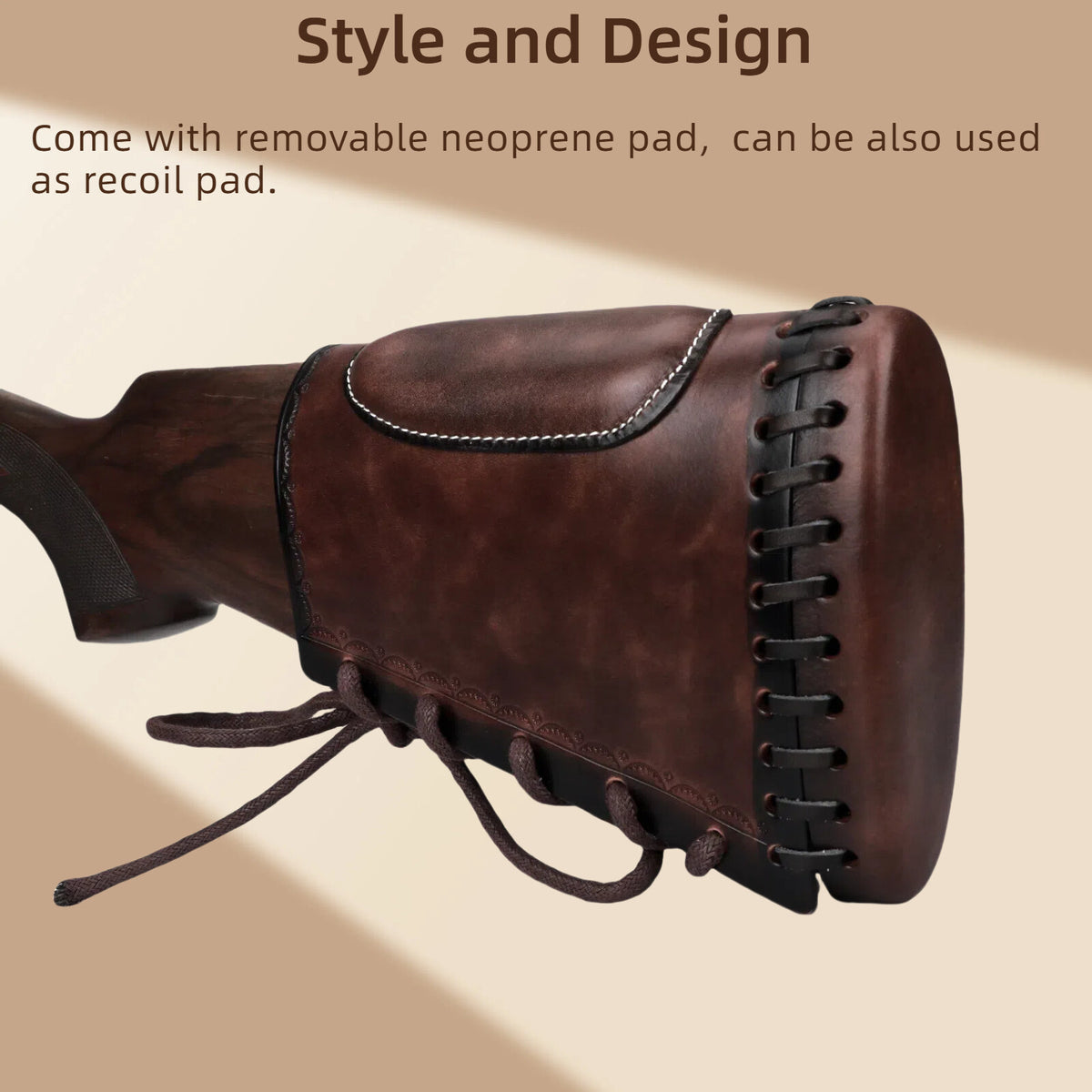Leather Rifle Recoil Pad with Cheek Rest and Adjustable Stock Cover