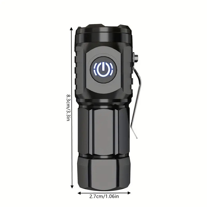 Mini Tactical Flashlight with 5 Modes USB Rechargeable LED Torch