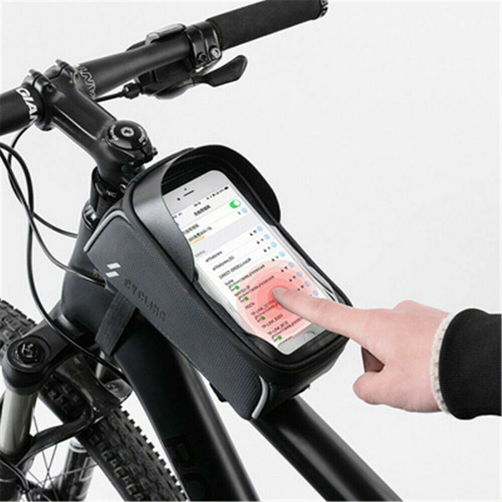 Waterproof Bicycle Top Tube Frame Bag Phone Holder MTB Cycling Accessory