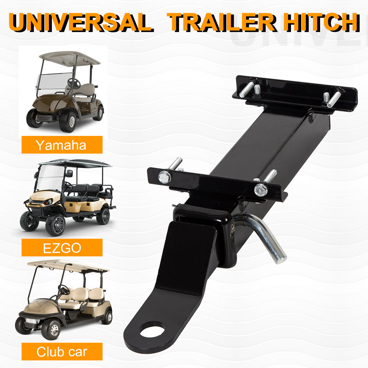 Golf Cart Trailer Hitch with 2-Inch Receiver for Club Car EZGO Yamaha
