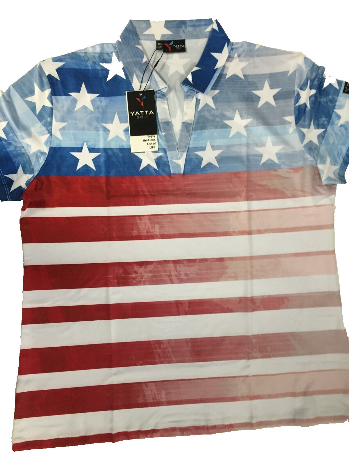 Women's Patriotic Golf Polo Shirt - Red, White, Blue USA Flag Performance Top 3XL