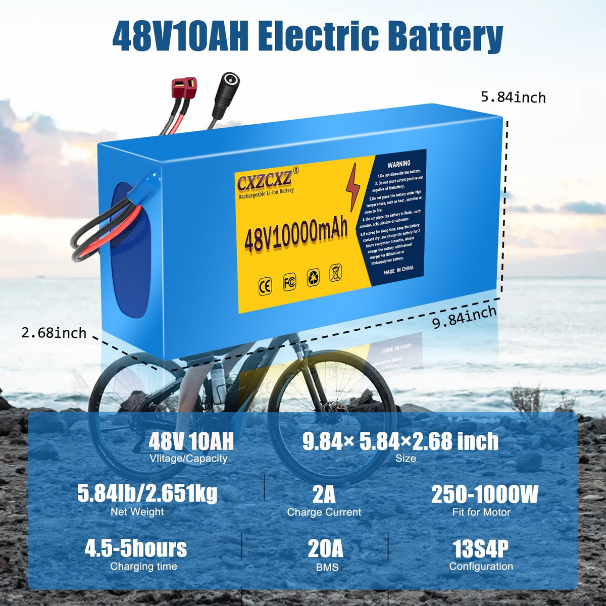Electric Bicycle Battery 48V 36V 8Ah/10Ah/15Ah/20Ah UL Certified for E-Bikes