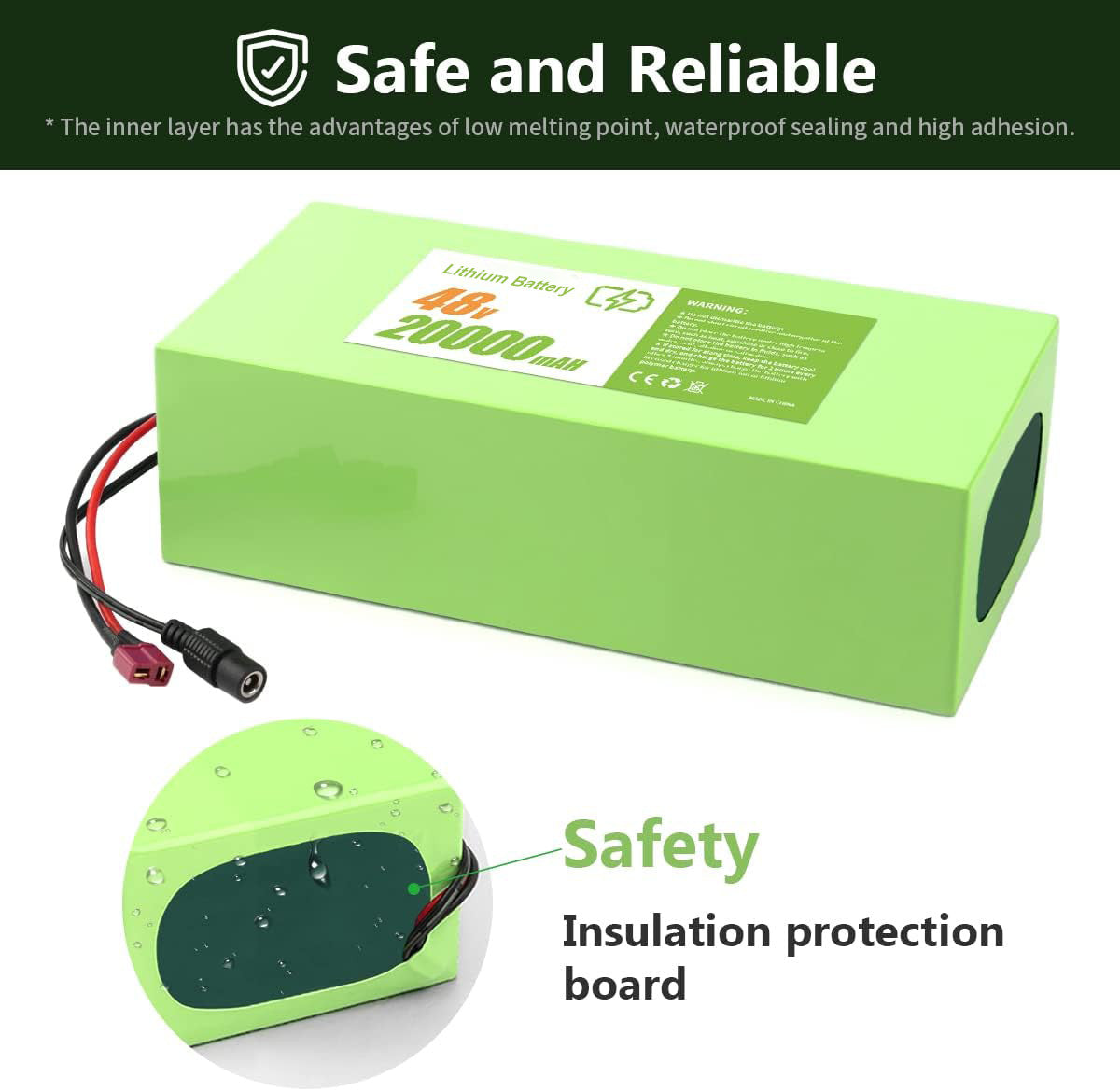 Lithium Battery Pack for E-Bikes 36V-52V 10Ah-30Ah 100W-2000W Motors