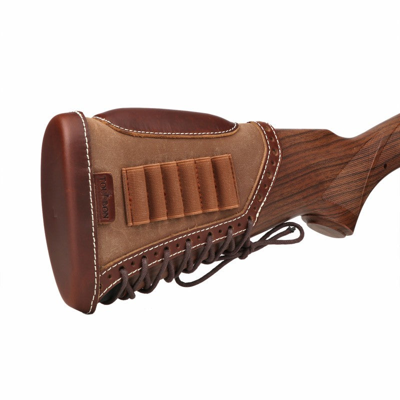Canvas Leather Cheek Rest for Rifle Stocks with Slots and Recoil Pad