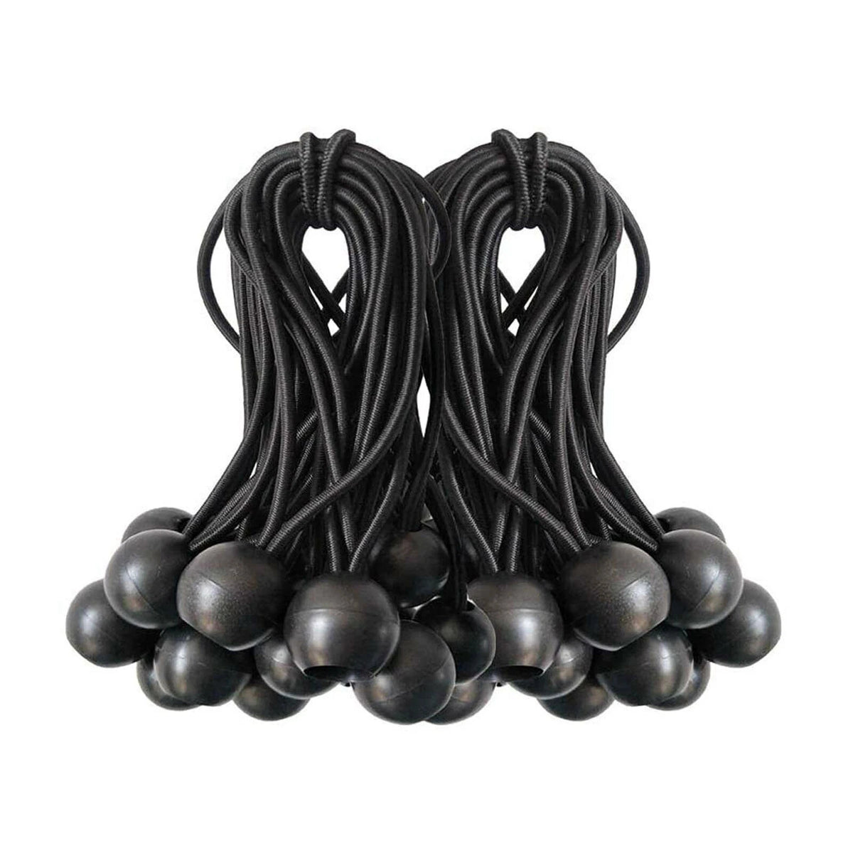 Heavy Duty Bungee Cords with Plastic Ball Ends for Tarp and Gear Securing 6in & 9in