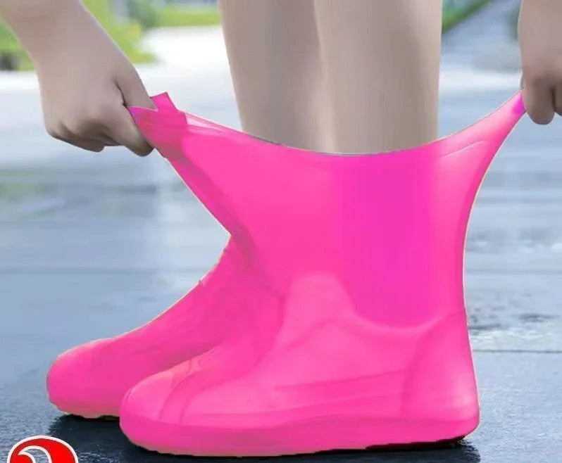 2Pcs Waterproof Silicone Shoe Covers Reusable Rain Boot Protectors Anti Slip Adult
