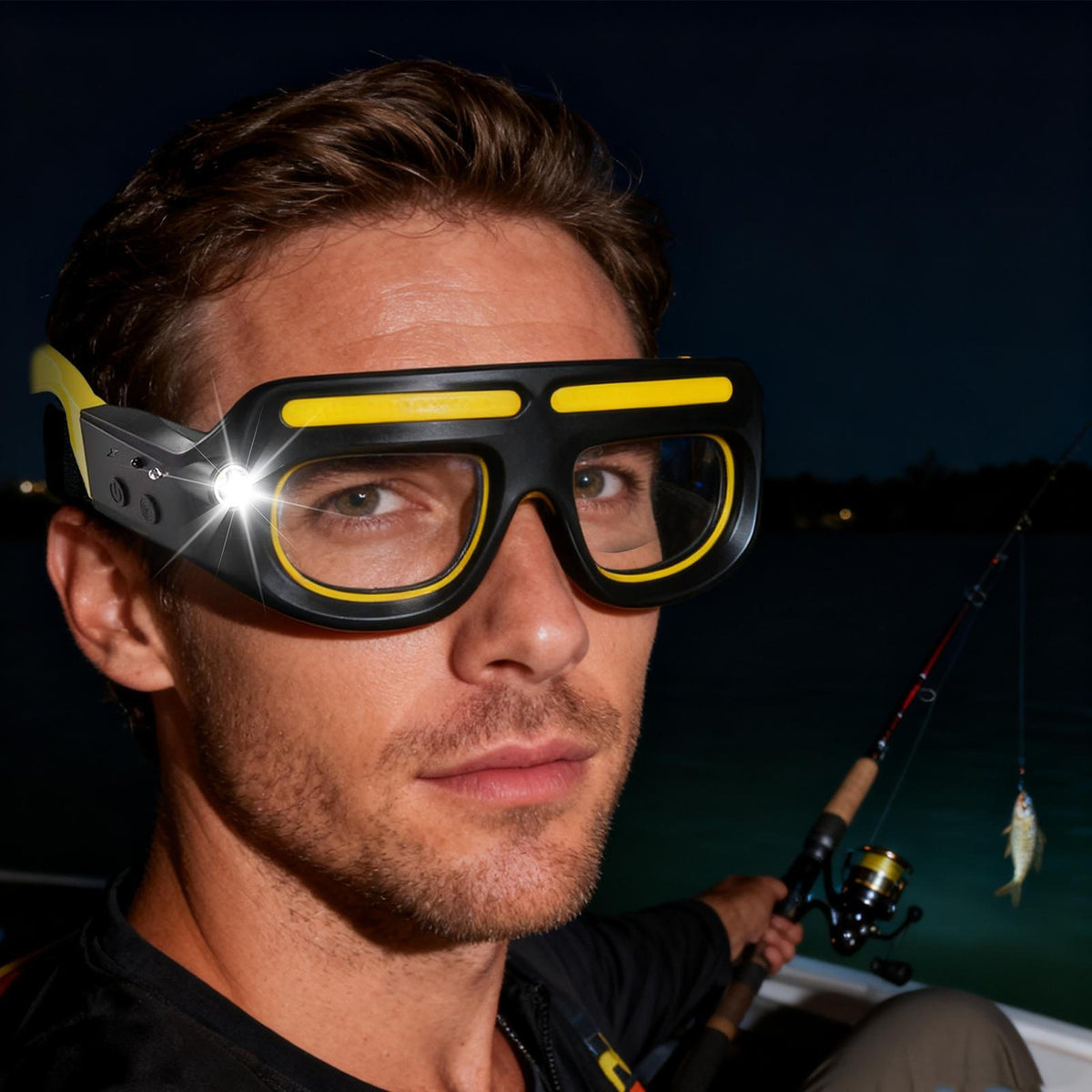 Rechargeable LED Safety Glasses with 5 Light Modes for Running, Cycling & Outdoor Activities