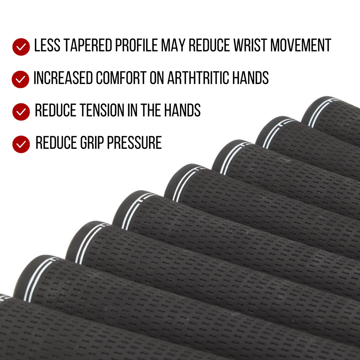 Golf Grip Kit with 8 Jumbo Tour Pro Rubber Grips & Installation Supplies