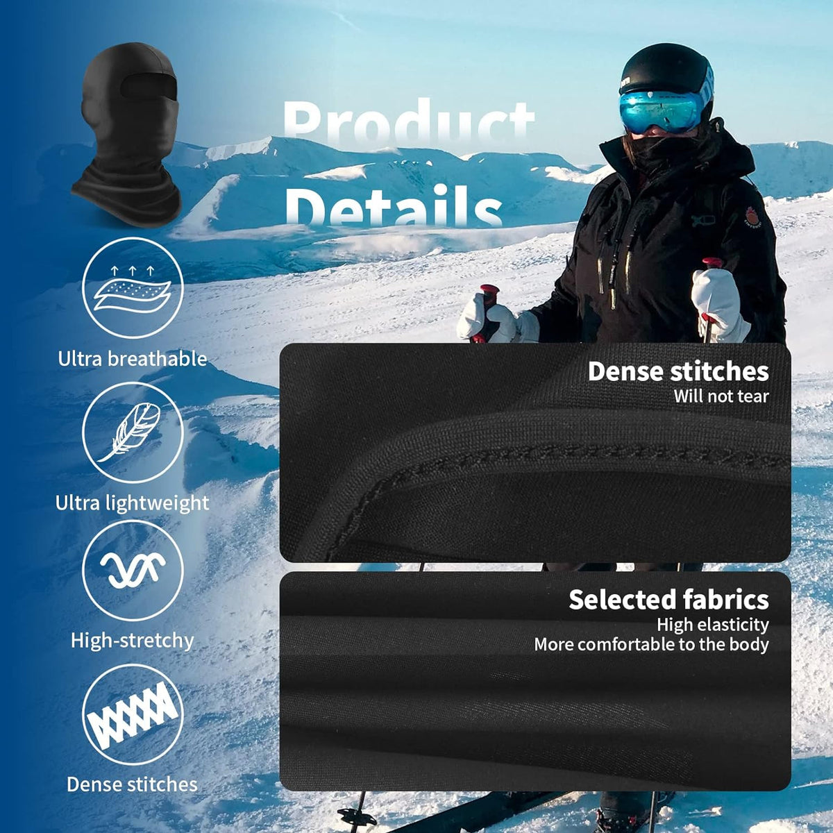 Balaclava Ski Mask for Men and Women Winter Face Covering Windproof & Moisture-Wicking