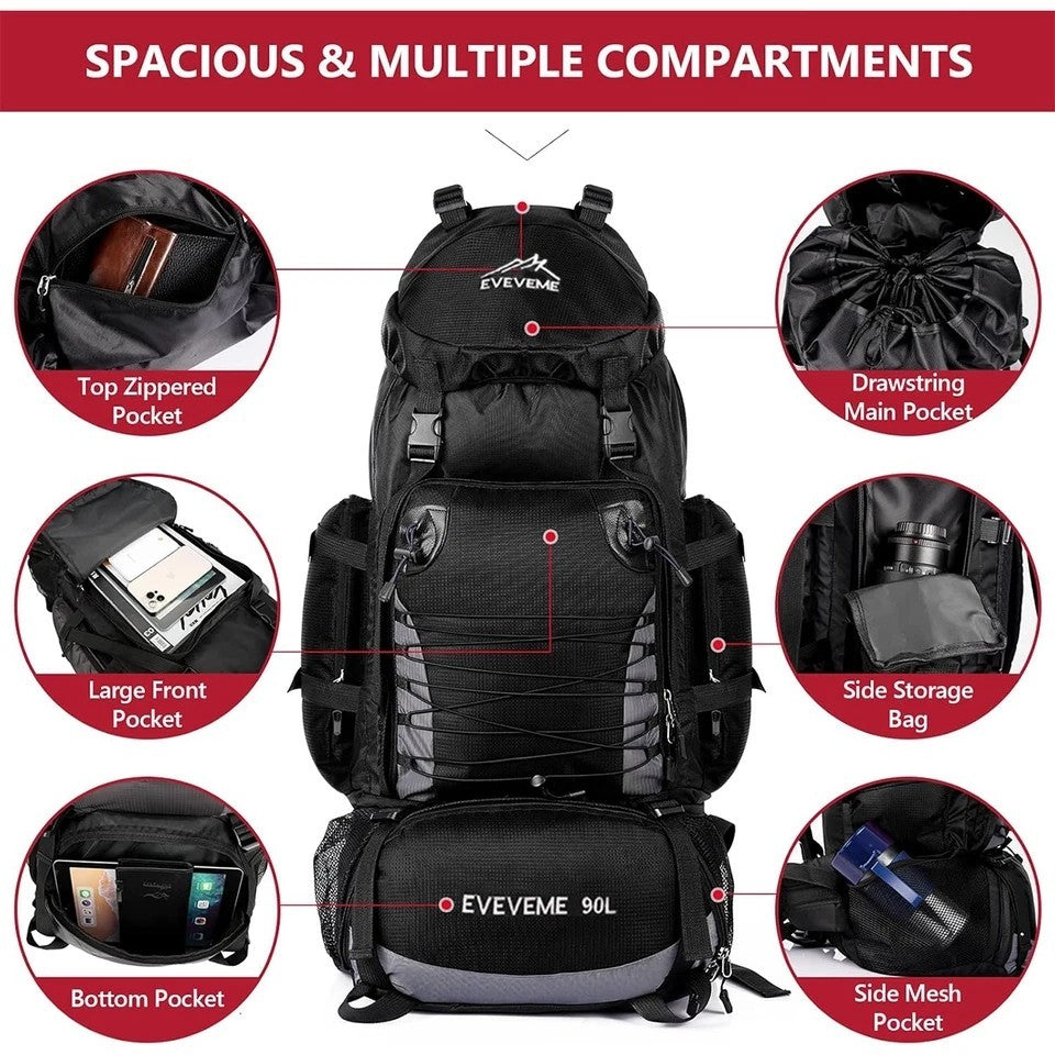 High-Capacity Outdoor Tactical Hiking Backpack Waterproof Camping Rucksack