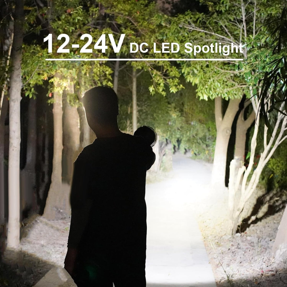 12V LED Handheld Spotlight with 2000 Lumens for Boat Camping Hunting