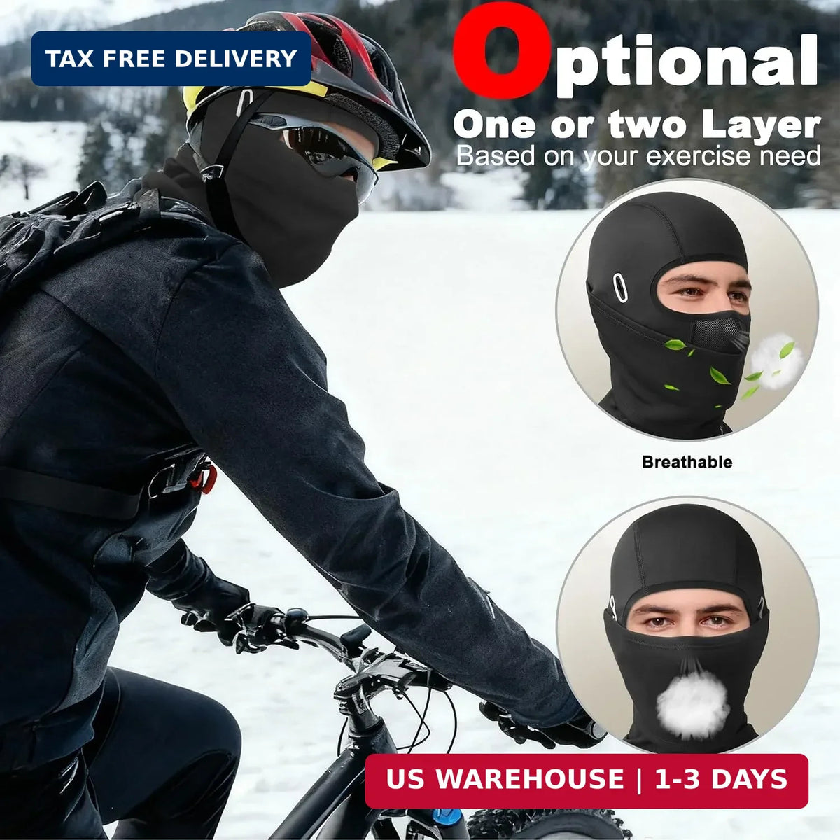 Balaclava Face Cover Adjustable Windproof Soft Lined for Outdoor Sports