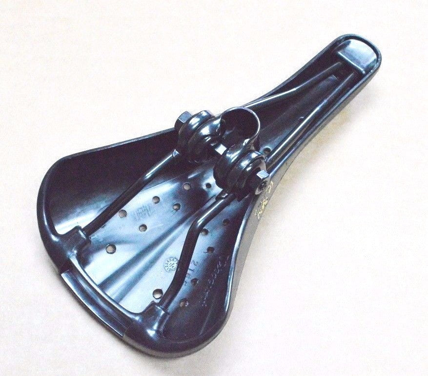 Black BMX Bicycle Seat - Viscount Dominator Hard Shell Old School Saddle