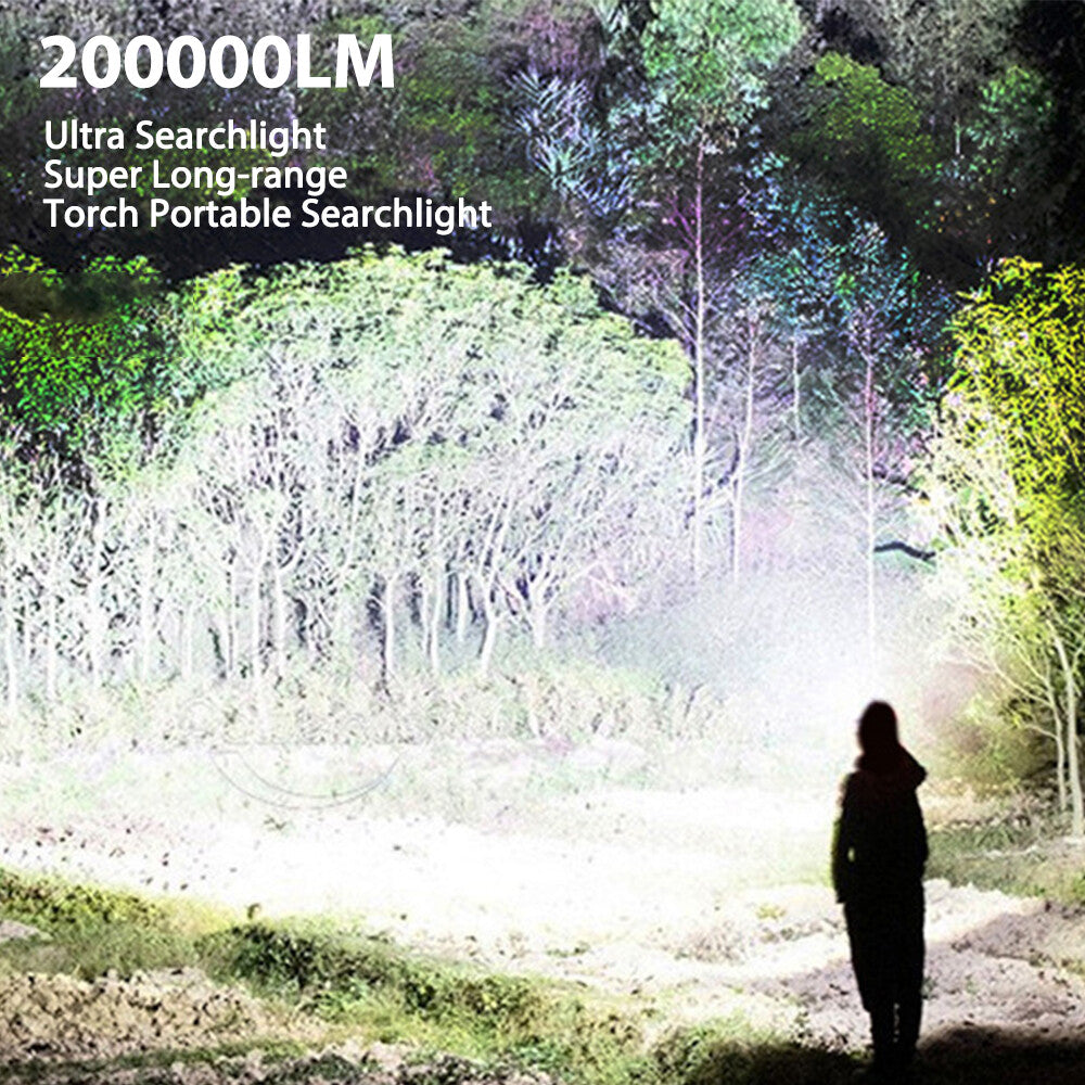 Super Bright LED Searchlight with 200000 Lumens, Handheld Camping Spotlight