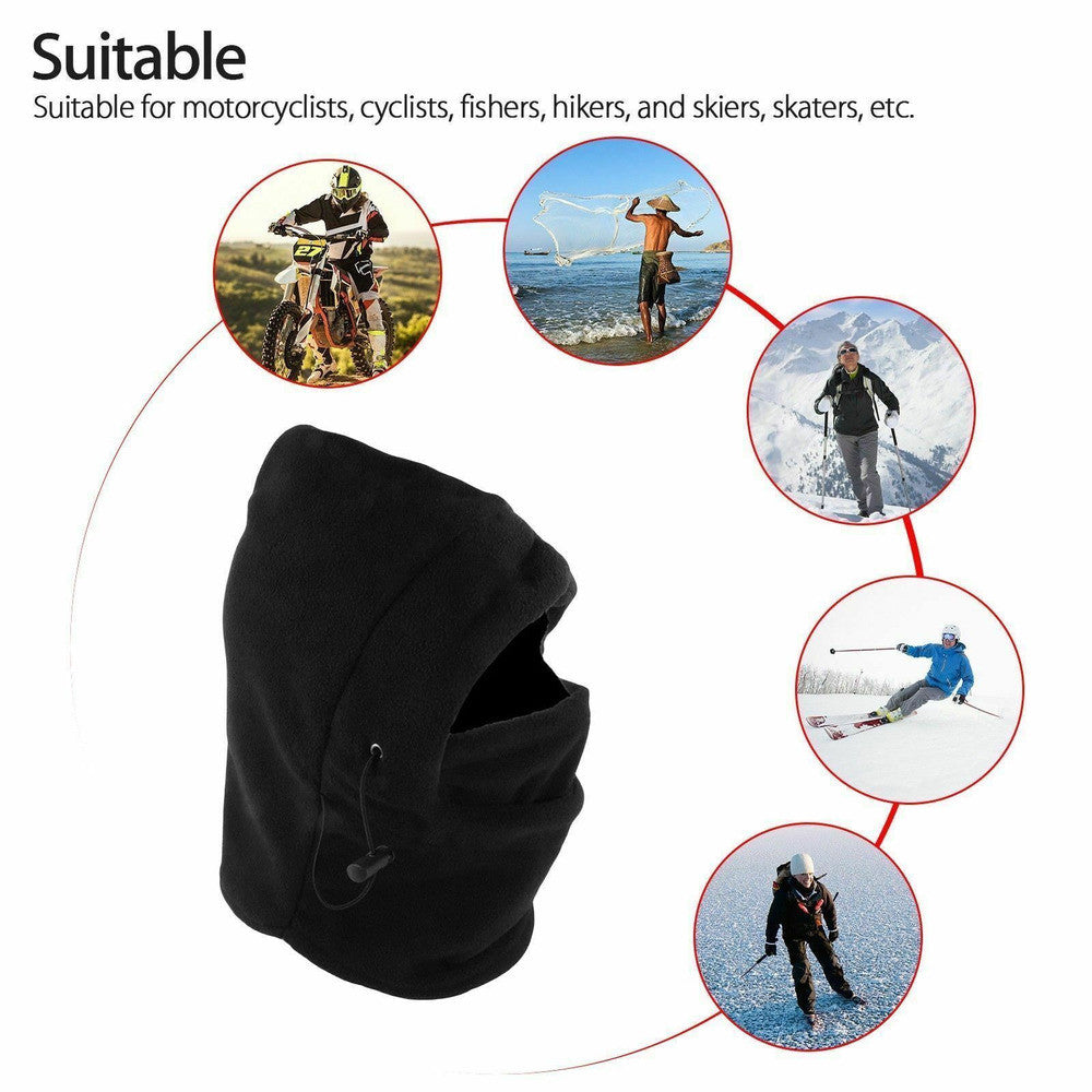 Winter Windproof Fleece Neck Warmer Balaclava Hood for Skiing & Snowboarding