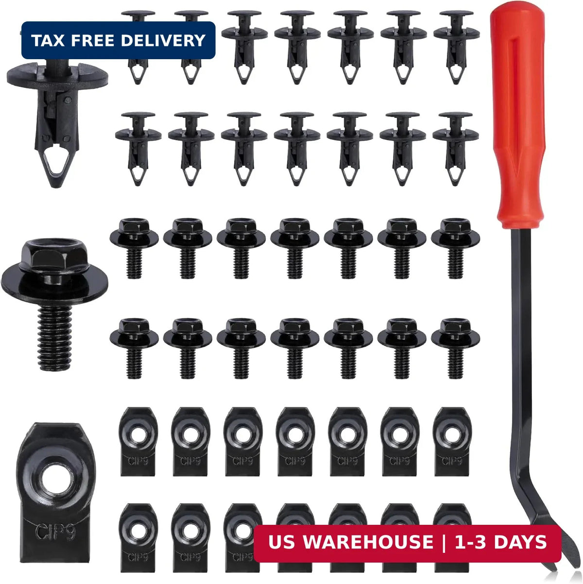 45Pcs Vehicle Body Bolts and Rivet Clips Set for Car Undercover and Bumper