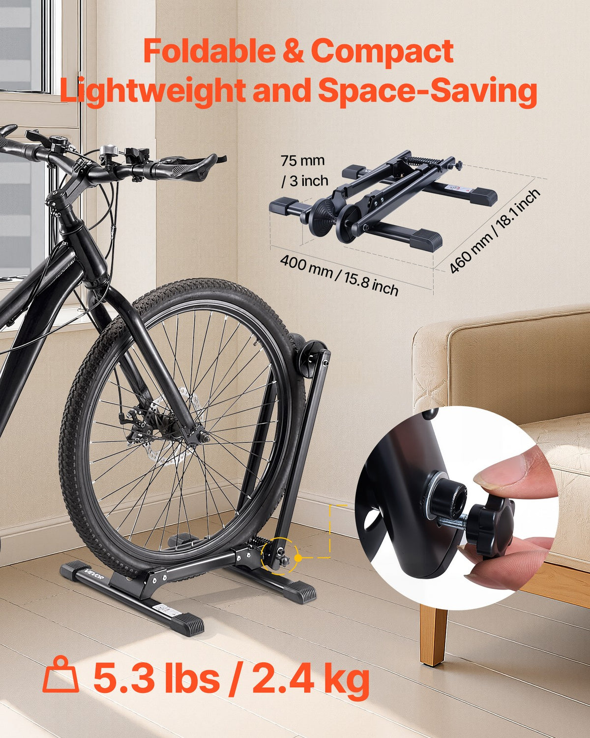 Foldable Bike Stand for 20-29 Inch Mountain & Road Bikes Storage