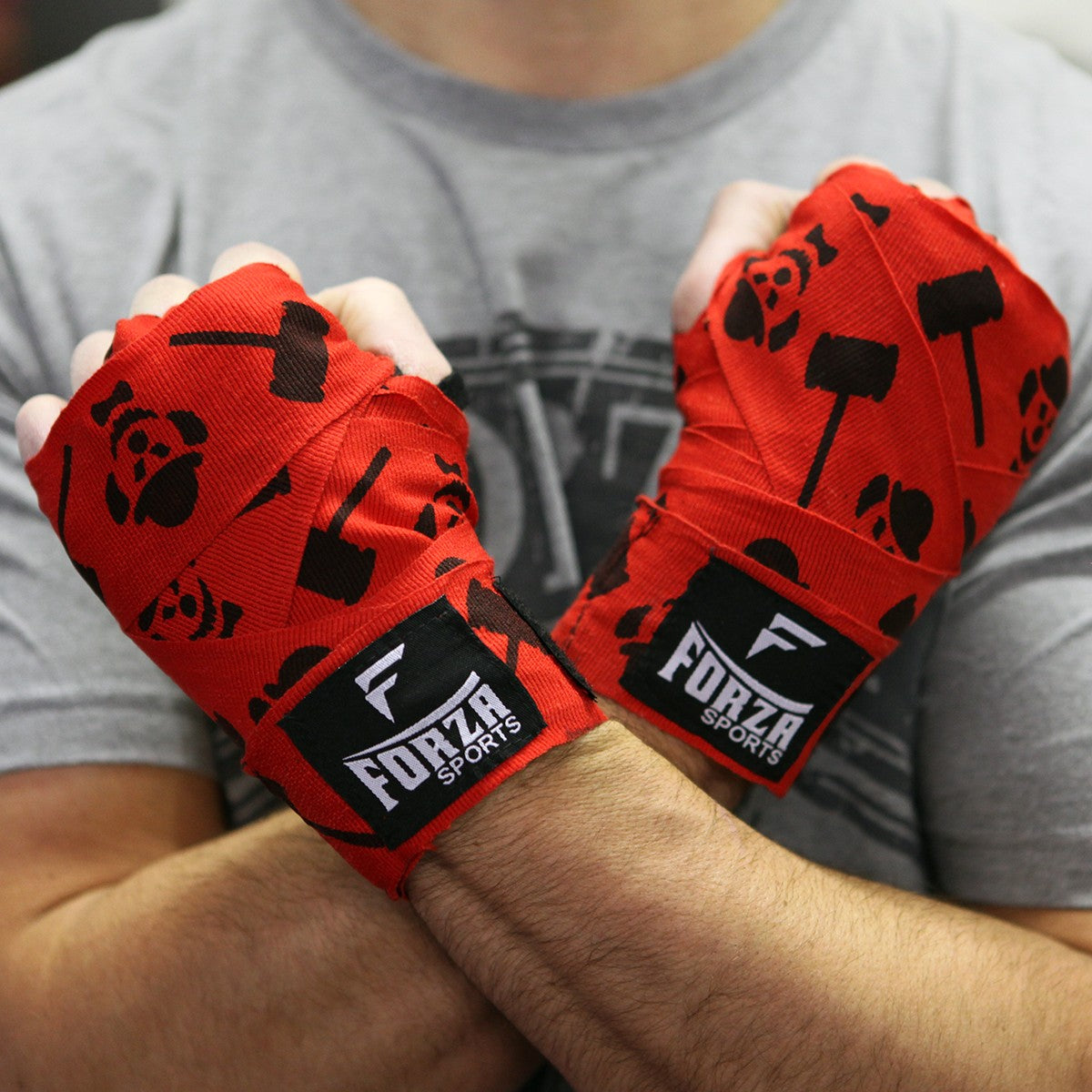 180 Inch Boxing & MMA Hand Wraps - Mexican Style Clown Red