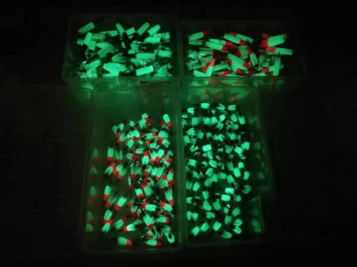 8 Pcs Puget Sound Squid Jig Set - 1/3 oz Glowing Multi-Color Fishing Lures