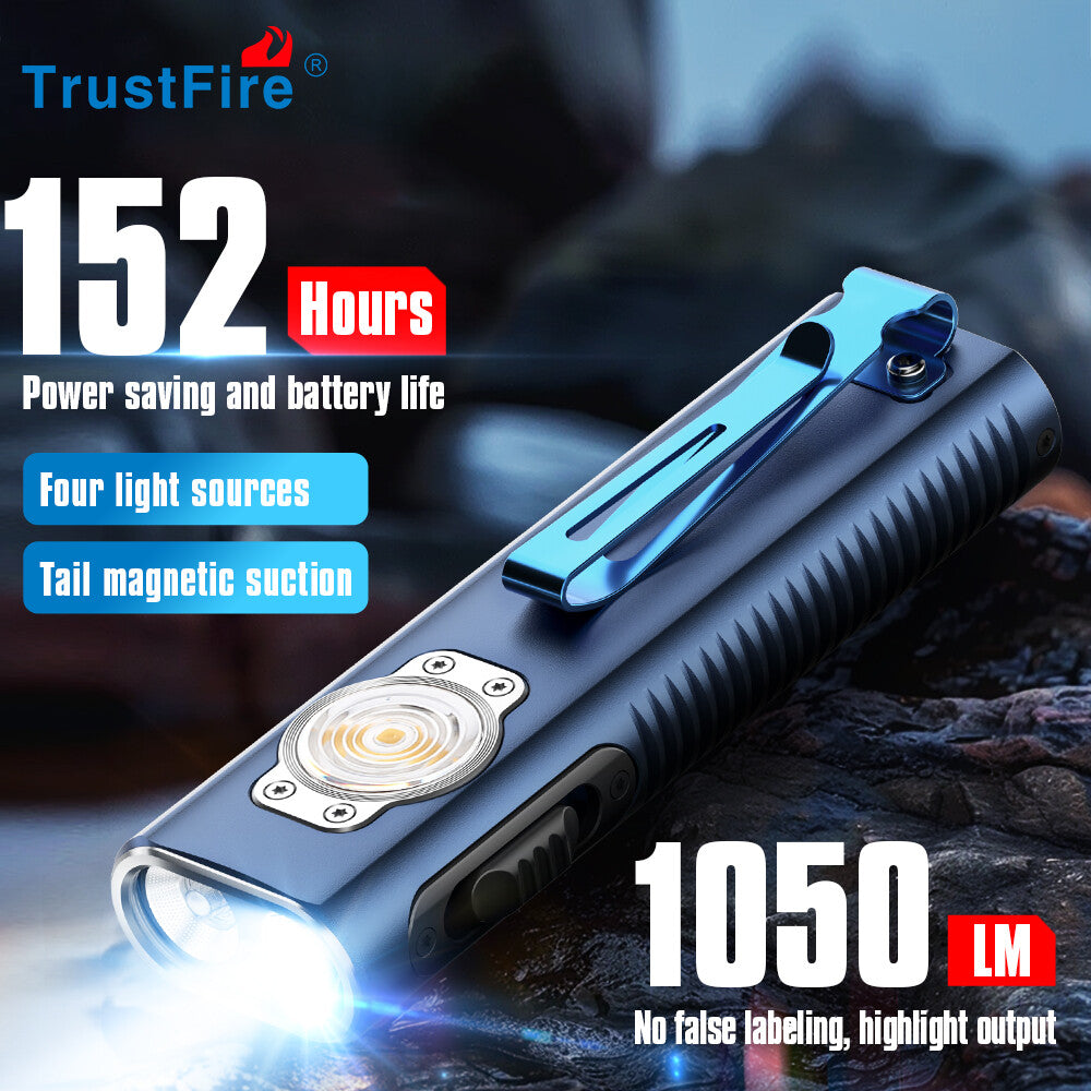 Trustfire MINIX3 LED Flashlight 1050 Lumens with Red, UV, Green Laser & Magnetic Tail