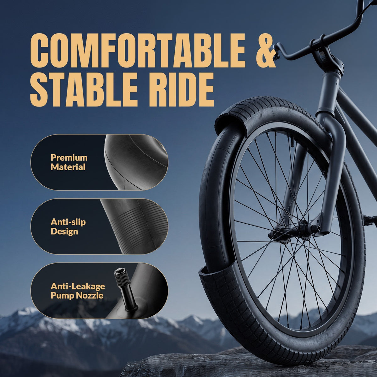 2 Pack 24x1.75-2.125 Bike Inner Tubes with Schrader Valve for City & Commuter Bikes