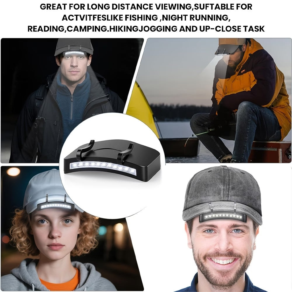 3 Pack LED Clip-On Cap Lights for Camping Fishing and Outdoor Activities