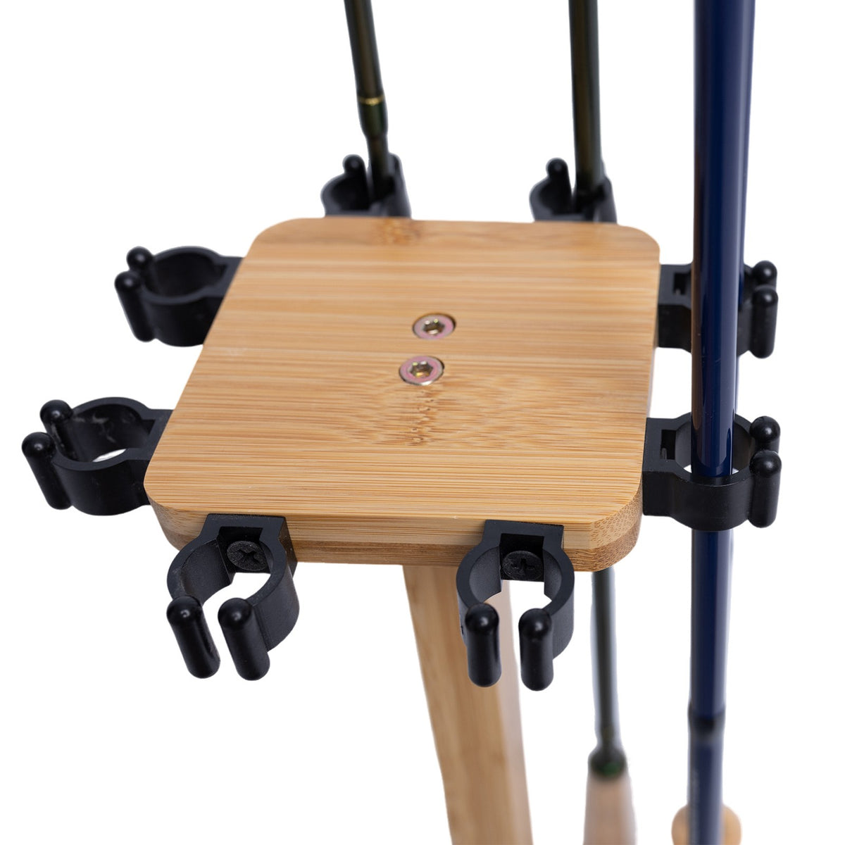 Wooden Fishing Rod Storage Rack for 8 Rods - Stable Floor Stand Organizer