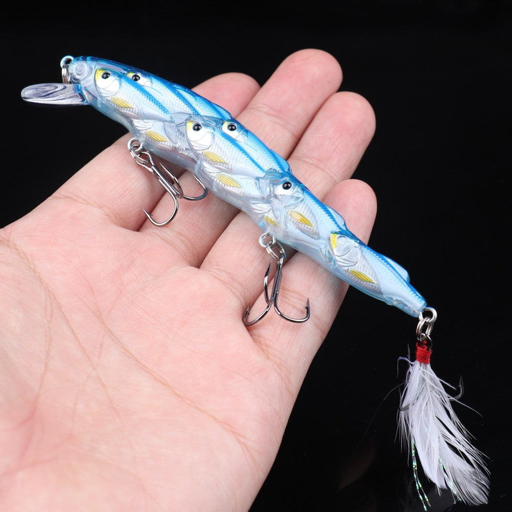 Artificial Fishing Lures Set - Minnow Plume Tail, 11.5cm, 15.5g, 5 Pieces