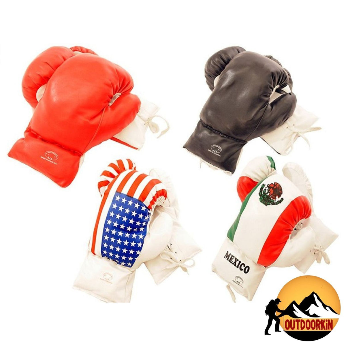 18 oz Boxing Gloves for Training & Sparring in Red & Black - Durable PU Leather