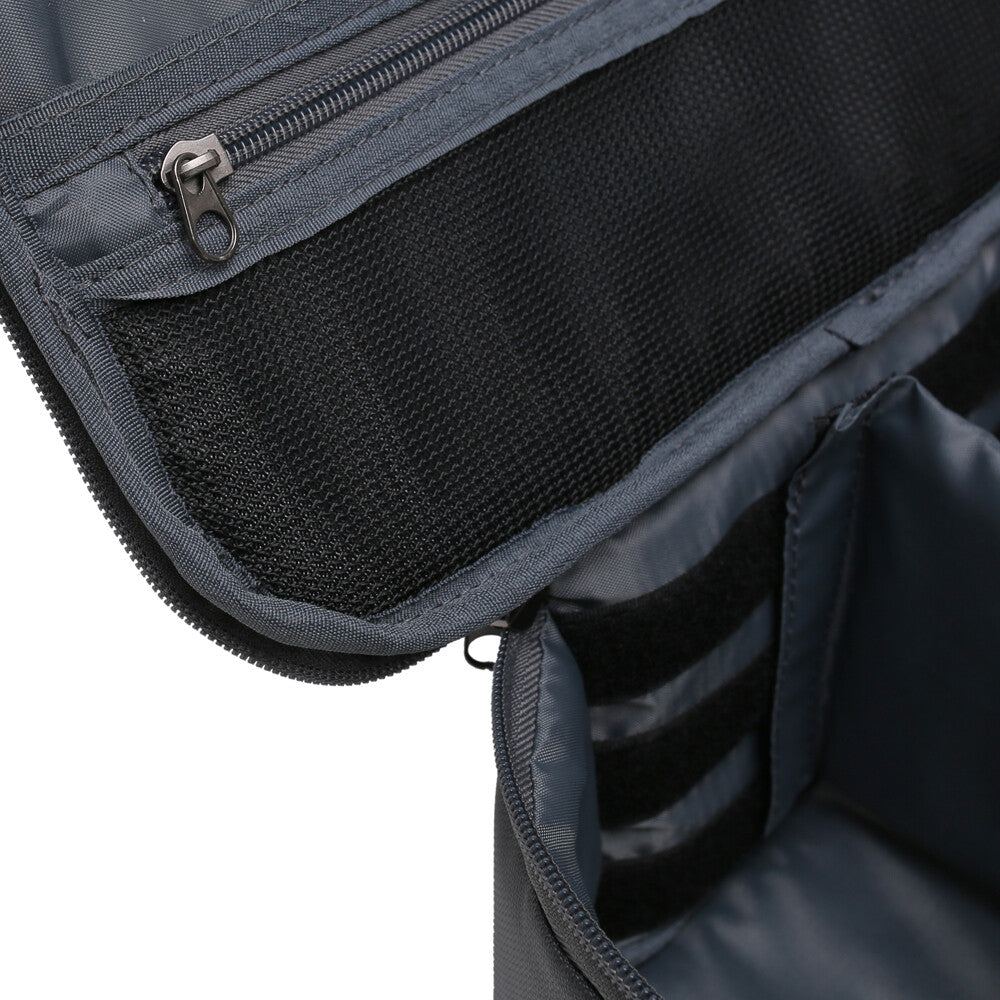 Fishing Reel Storage Case with Adjustable Compartments and Mesh Pockets