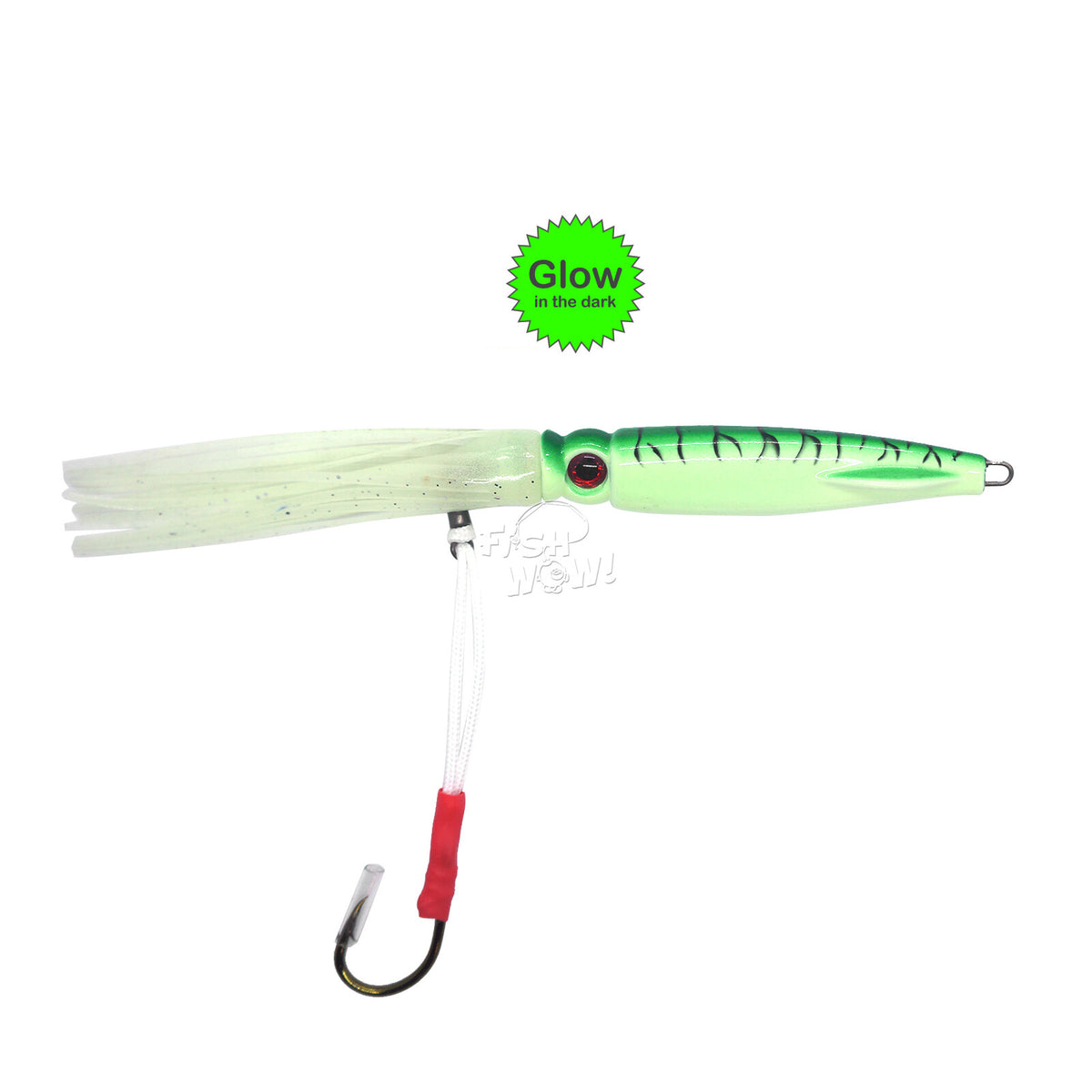 Saltwater 3D Swim Squid Jig with Glow in the Dark 100g Fishing Lure