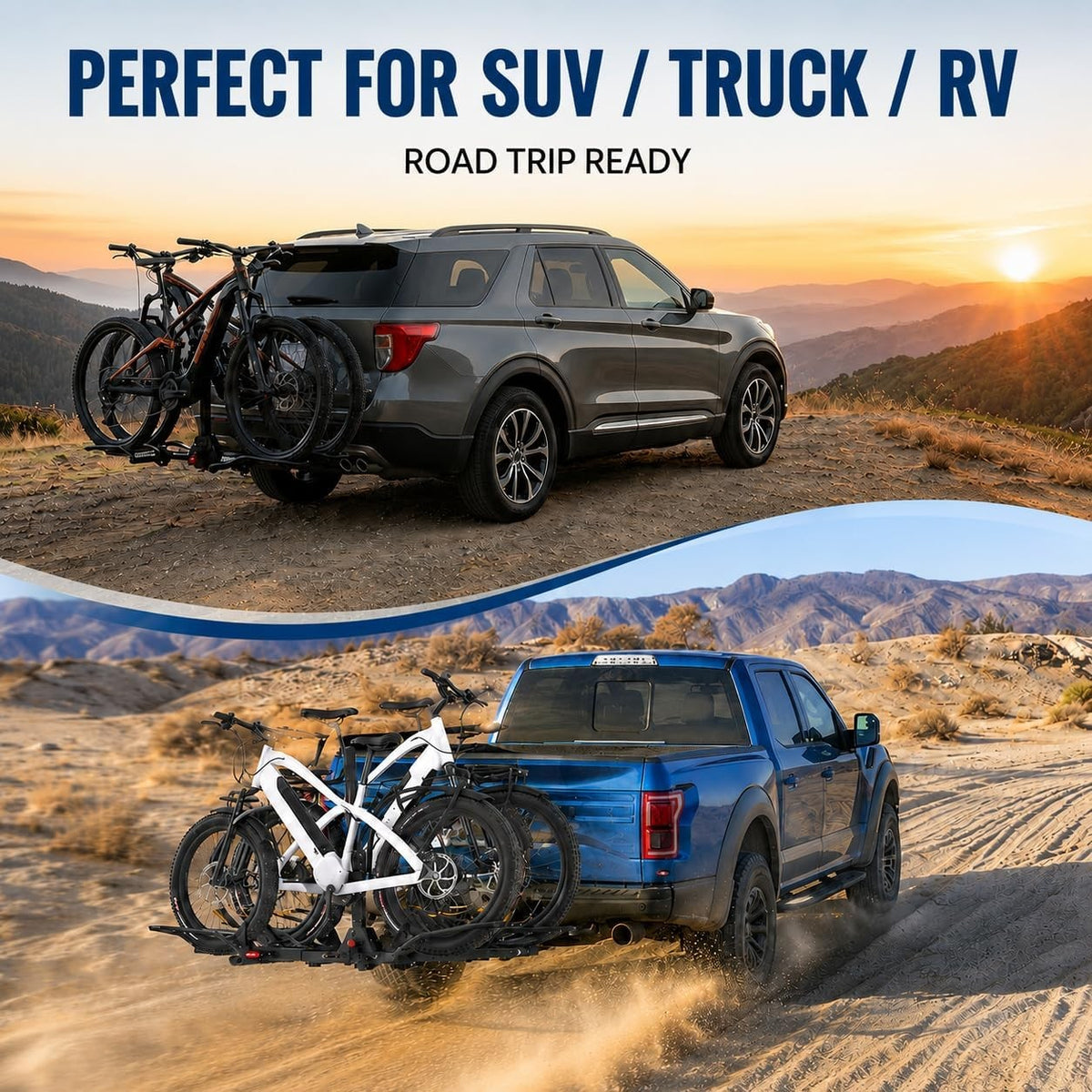 Heavy Duty Bike Hitch Rack for 2 Bikes 160LBS Capacity 2-Inch Receiver