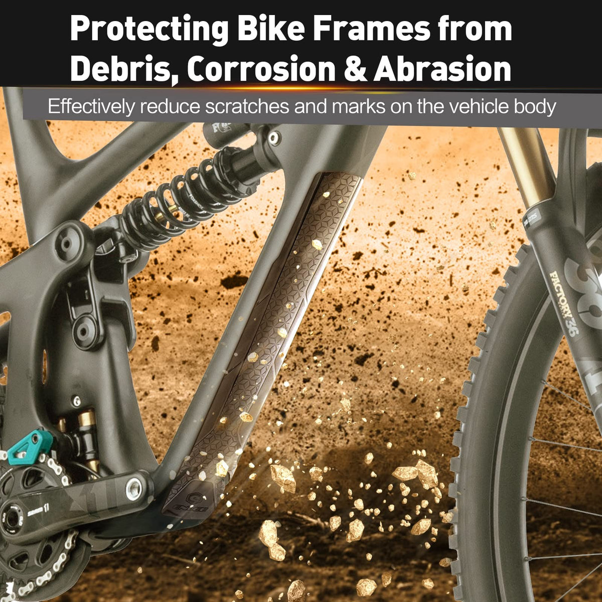 Mountain Bike Frame Protector Tape - Durable Scratch-Resistant Downtube Guard