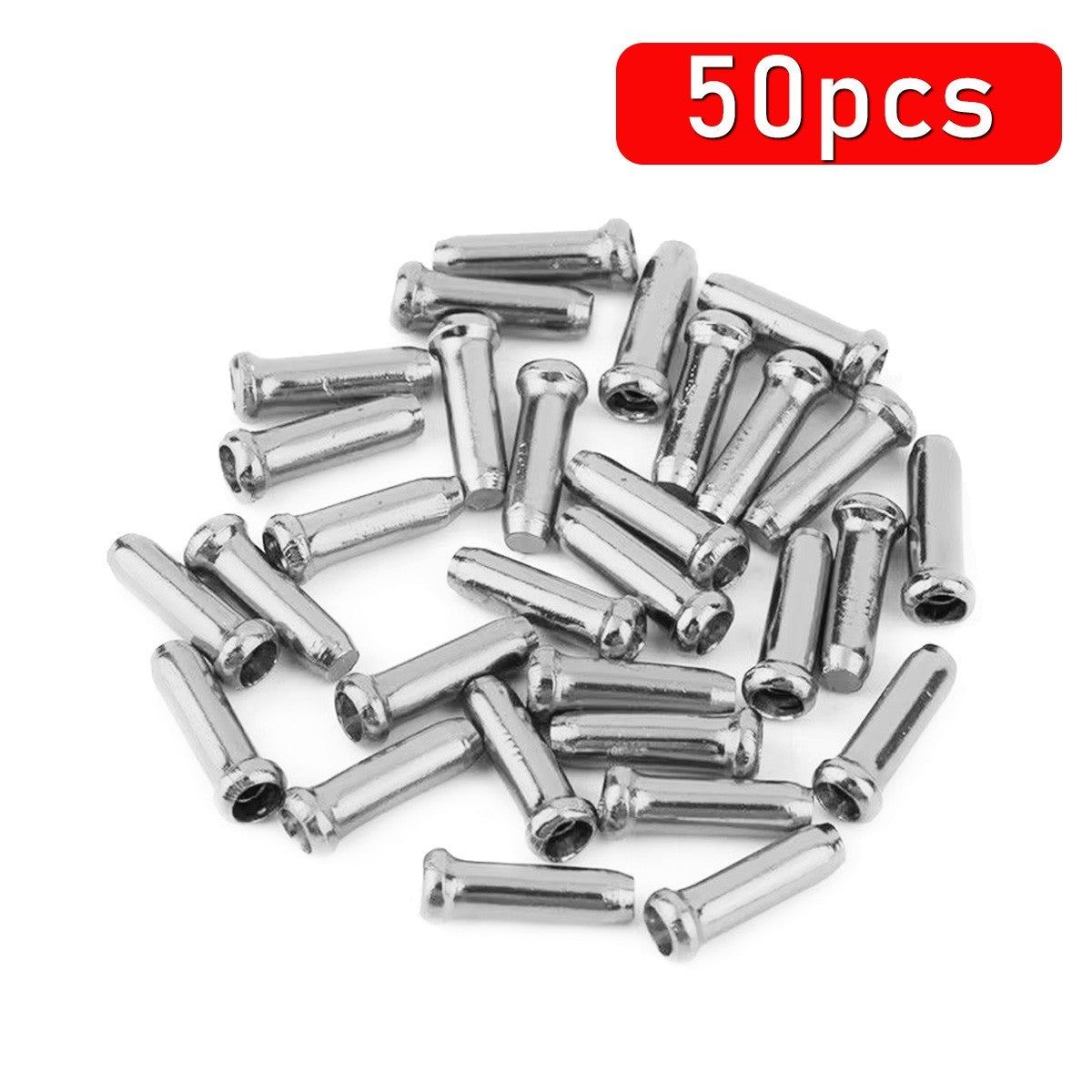 50pcs Aluminum Bicycle Cable End Caps for Brake & Shift Cables - Multi-Color