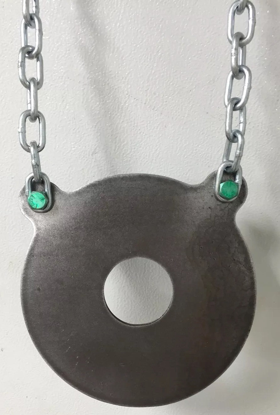 AR500 Steel Target 10x1/2 inch Bullseye Gong with 3 inch Center - Shooting Range Accessory