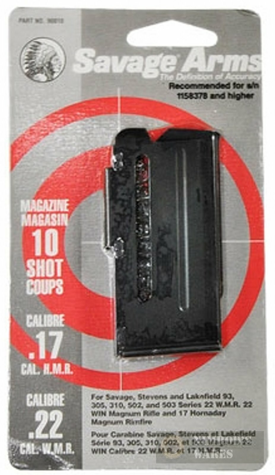 Savage 22 WMR & 17 HMR 10-Round Magazine for Series 93, 305, 310, 502, 503