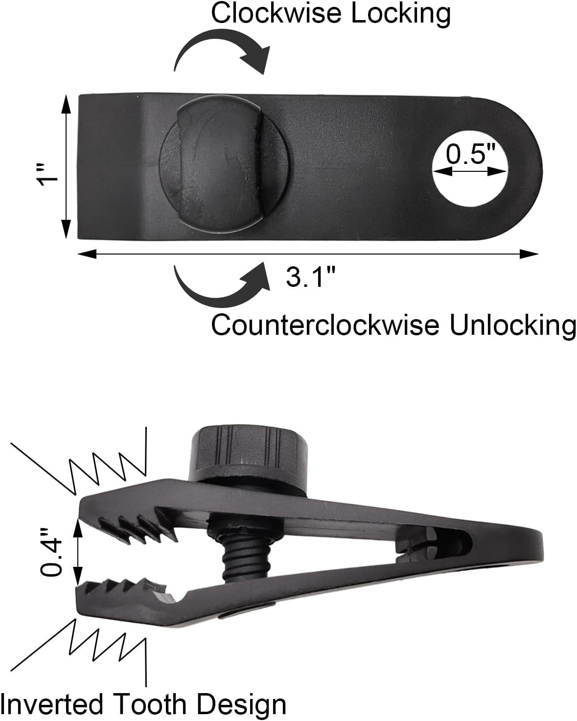 Heavy Duty Tarp Clips 20 Pack - Waterproof Locking Tent & Cover Clamps