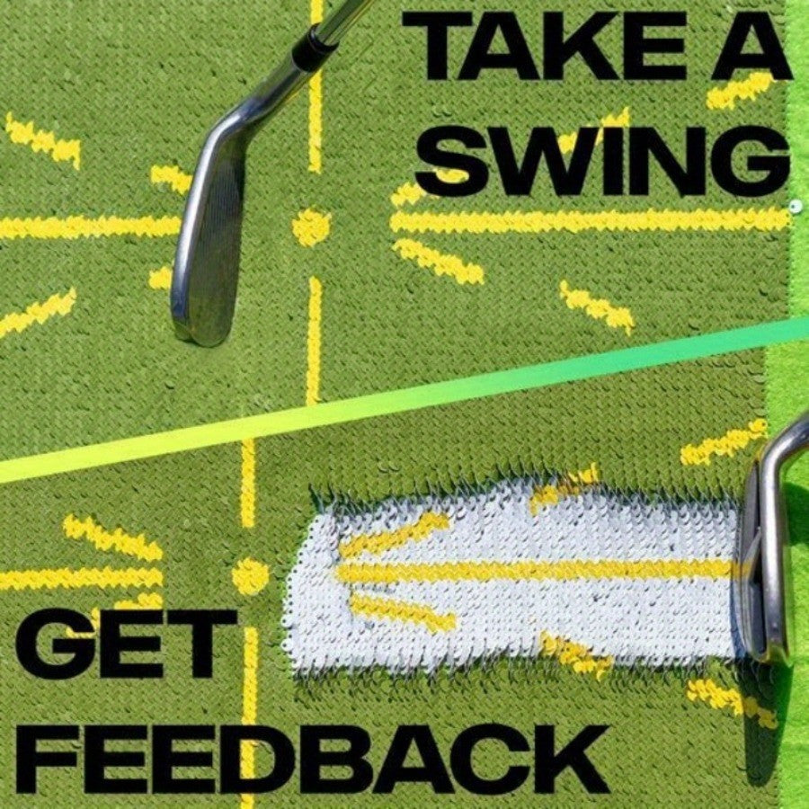 Golf Swing Training Mat with Ball Impact Feedback and Anti-Slip Base
