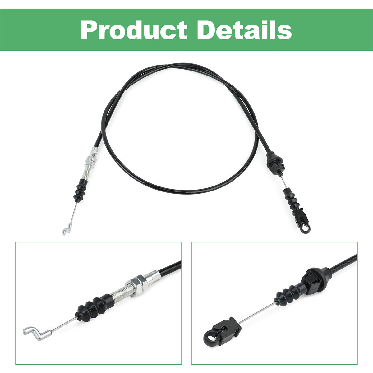 52 1/4-Inch Throttle Cable for E-Z-GO Gas Vehicles 2002+ - Governor to Carburetor