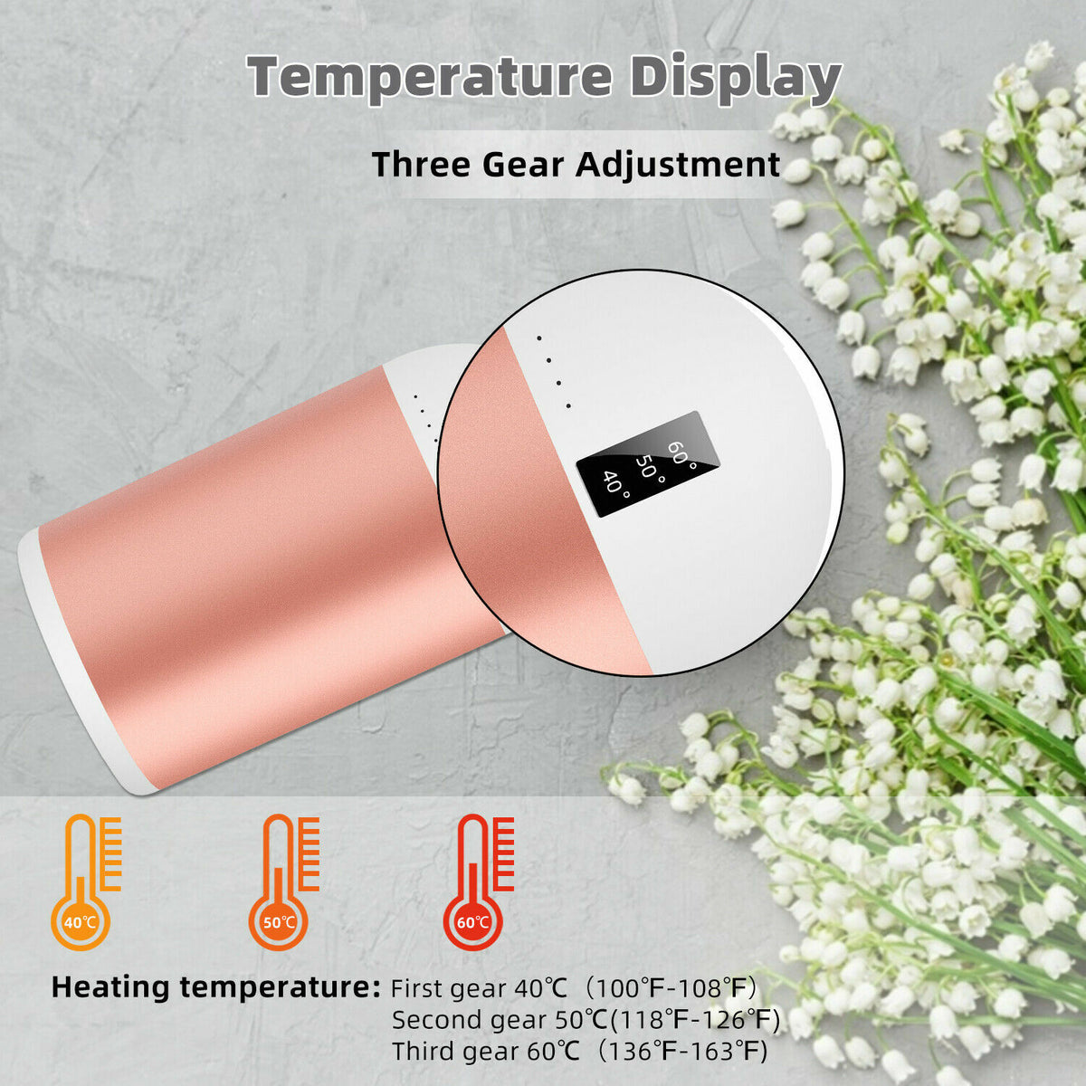 Rechargeable Hand Warmer 10000mAh USB Power Bank with Multiple Temps