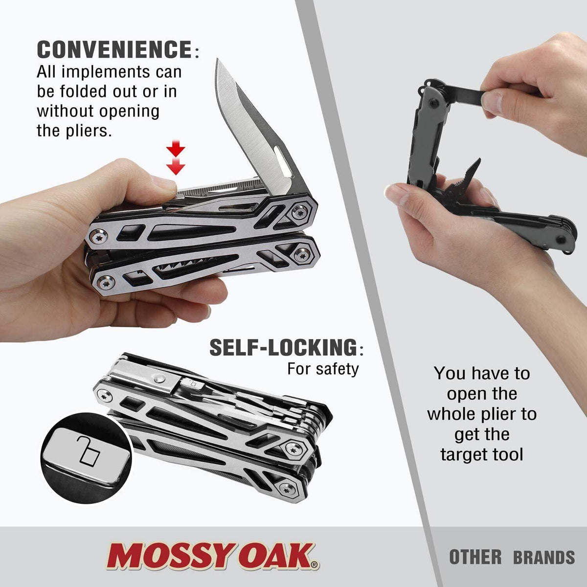 21-in-1 Multi Tool Pocket Knife with Pliers and Sheath - Stainless Steel