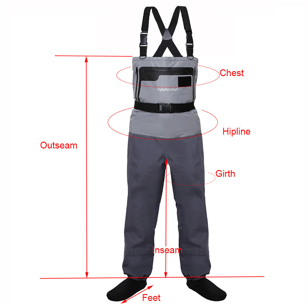 Fly Fishing Chest Waders Breathable Waterproof Durable Stocking Foot Waders