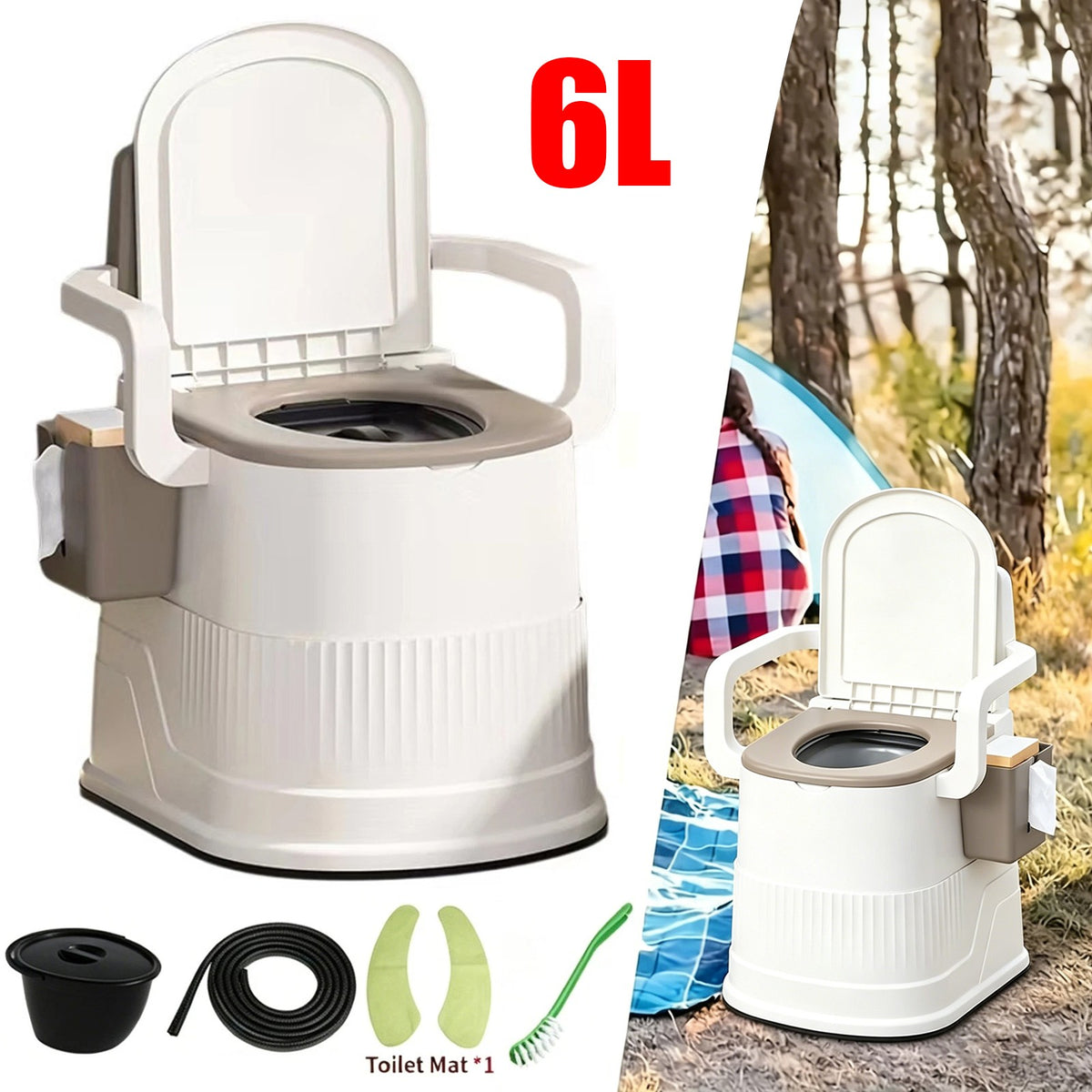 Portable Toilet and Privacy Tent Kit for Outdoor Use - Waterproof & UV-Resistant